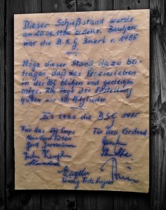 Urkunde: alter Schießstand